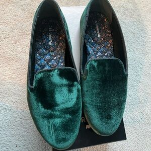 Birdies Green Velvet Loafers worn maybe twice
